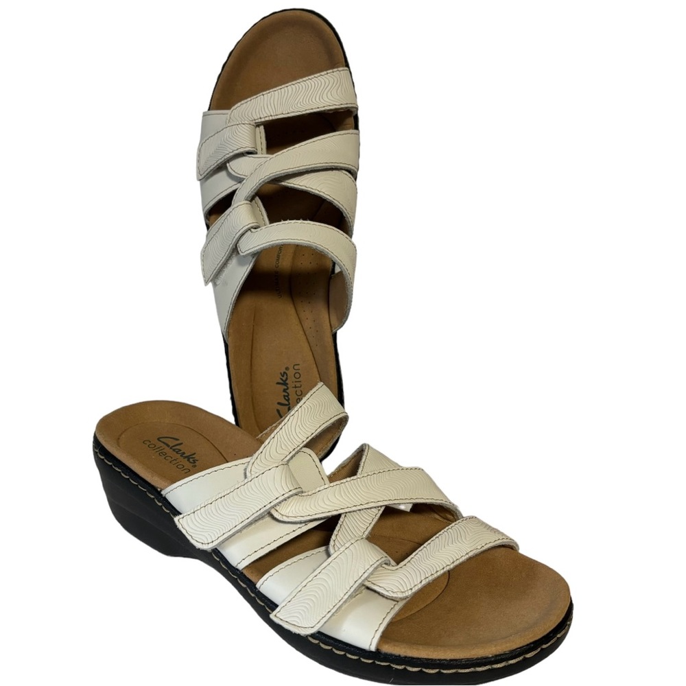 Clarks Collection Merliah Karli 10M Ultimate Comfort Sandal Creamy White NWOT
